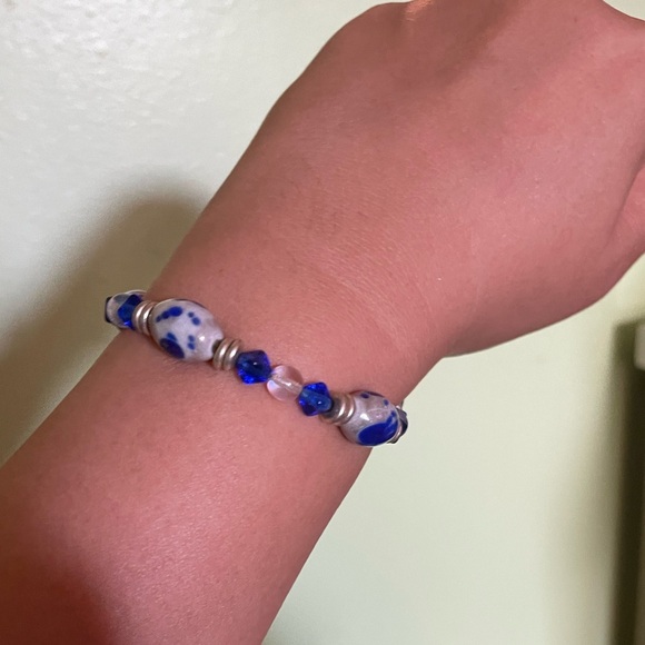 Sterling silver and bead bracelet - Picture 4 of 4